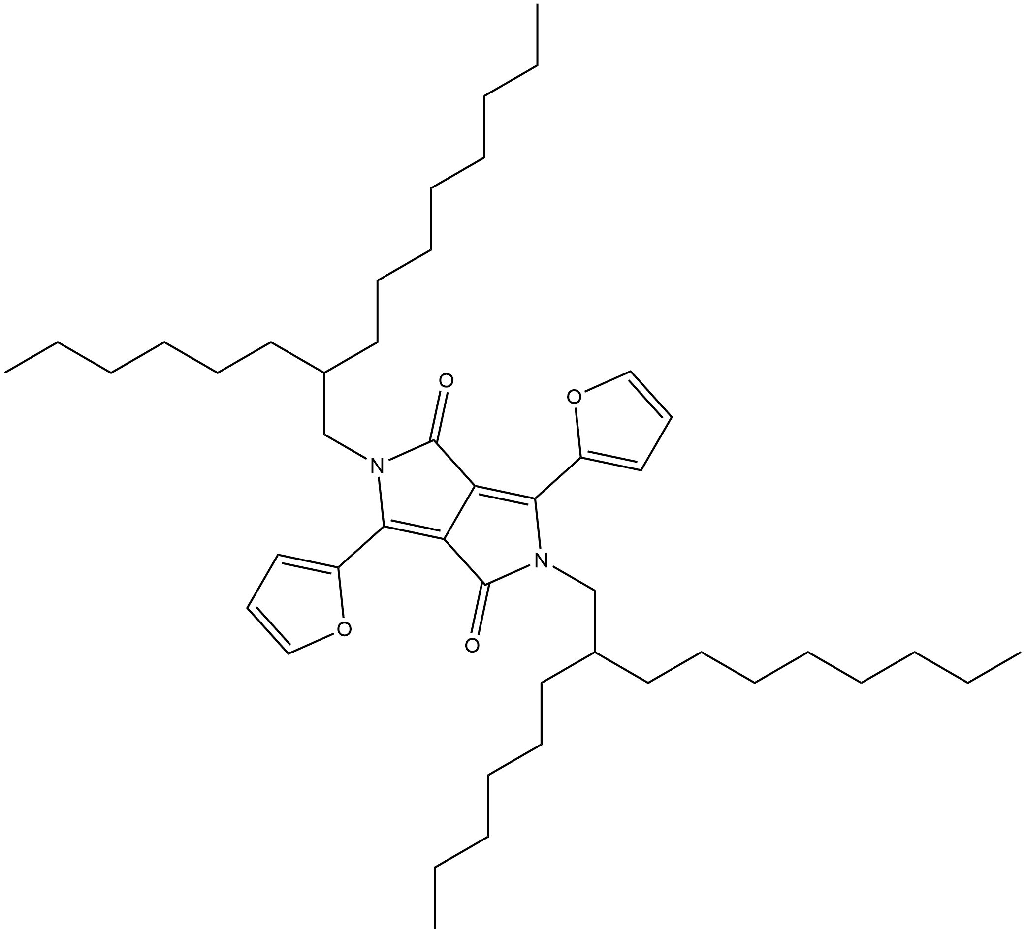 3,6-bis(furan-2-yl)-2,5-dihydro-2,5-bis(2-hexyldecyl)pyrrolo[3,4-c]pyrrolo-1,4-dione Structure