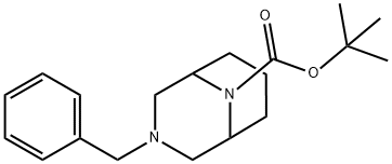 3,9-Diazabicyclo[3.3.1]nonane-9-carboxylic acid, 3-(phenylmethyl)-, 1,1-dimethylethyl ester 구조식 이미지
