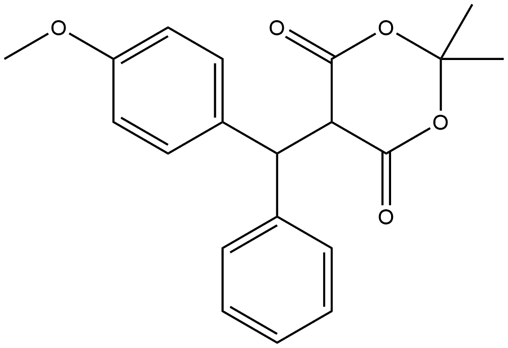 1,3-Dioxane-4,6-dione, 5-[(4-methoxyphenyl)phenylmethyl]-2,2-dimethyl- 구조식 이미지