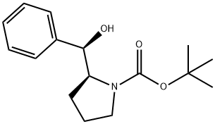 1-Pyrrolidinecarboxylic acid, 2-[(R)-hydroxyphenylmethyl]-, 1,1-dimethylethyl ester, (2S)- Structure