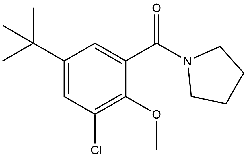 3-Chloro-5-(1,1-dimethylethyl)-2-methoxyphenyl]-1-pyrrolidinylmethanone Structure