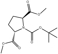 1,2,5-Pyrrolidinetricarboxylic acid, 1-(1,1-dimethylethyl) 2,5-dimethyl ester, (2S-trans)- (9CI) Structure