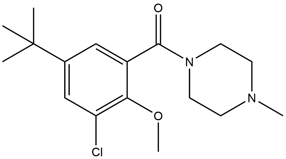 3-Chloro-5-(1,1-dimethylethyl)-2-methoxyphenyl](4-methyl-1-piperazinyl)metha... Structure