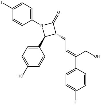 2-Azetidinone, 1-(4-fluorophenyl)-3-[(2Z)-3-(4-fluorophenyl)-4-hydroxy-2-buten-1-yl]-4-(4-hydroxyphenyl)-, (3R,4S)- 구조식 이미지