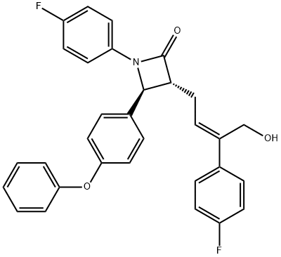 (3R,4S)-1-(4-Fluorophenyl)-3-[(2Z)-3-(4-fluorophenyl)-4-hydroxy-2-buten-1-yl]-4-(4-phenoxyphenyl)-2-azetidinone Structure