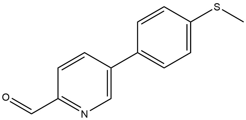 5-[4-(Methylthio)phenyl]-2-pyridinecarboxaldehyde Structure