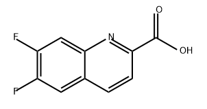 2-Quinolinecarboxylic acid, 6,7-difluoro- 구조식 이미지