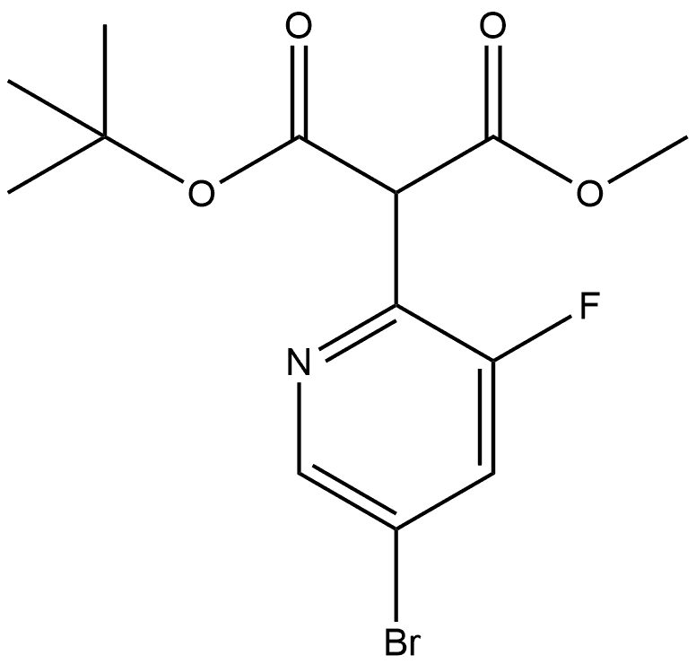 1-(1,1-Dimethylethyl) 3-methyl 2-(5-bromo-3-fluoro-2-pyridinyl)propanedioate Structure