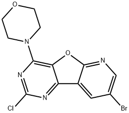 Pyrido[3',2':4,5]furo[3,2-d]pyrimidine, 8-bromo-2-chloro-4-(4-morpholinyl)- Structure