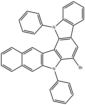 Benz[b]indolo[2,3-g]carbazole, 6-bromo-7,14-dihydro-7,14-diphenyl- Structure