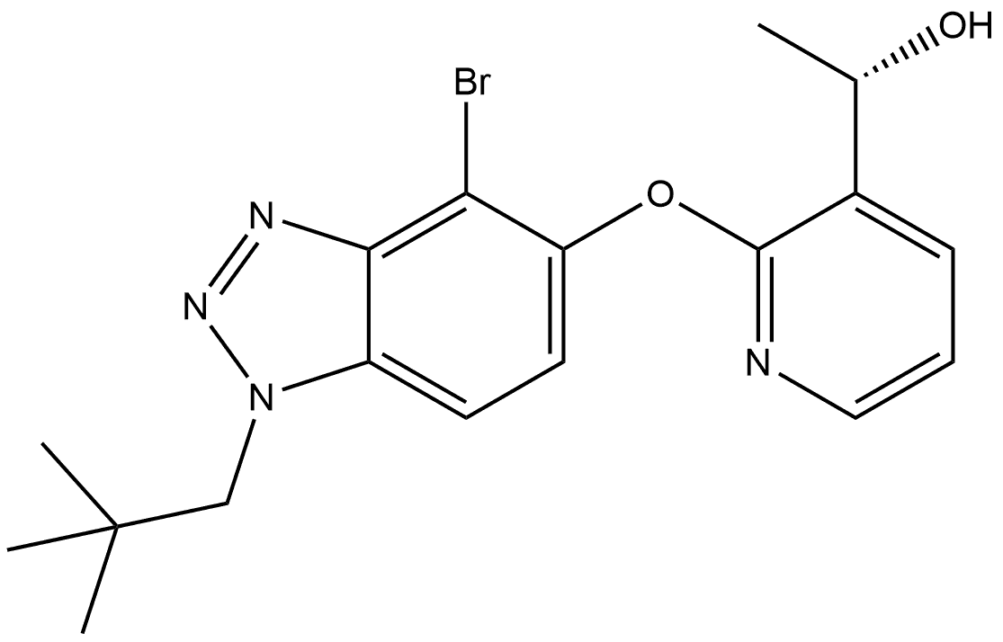 (αS)-2-[[4-Bromo-1-(2,2-dimethylpropyl)-1H-benzotriazol-5-yl]oxy]-α-methyl-3-pyridinemethanol Structure