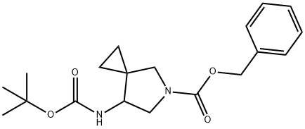 5-Azaspiro[2.4]heptane-5-carboxylic acid, 7-[[(1,1-dimethylethoxy)carbonyl]amino]-, phenylmethyl ester Structure