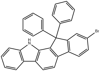 Indeno[2,1-a]carbazole, 2-bromo-11,12-dihydro-12,12-diphenyl- Structure