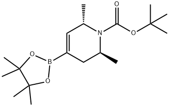 1(2H)-Pyridinecarboxylic acid, 3,6-dihydro-2,6-dimethyl-4-(4,4,5,5-tetramethyl-1,3,2-dioxaborolan-2-yl)-, 1,1-dimethylethyl ester, (2S,6S)- Structure