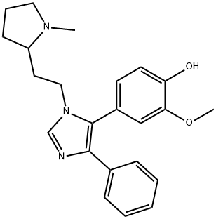 Phenol, 2-methoxy-4-[1-[2-(1-methyl-2-pyrrolidinyl)ethyl]-4-phenyl-1H-imidazol-5-yl]- 구조식 이미지