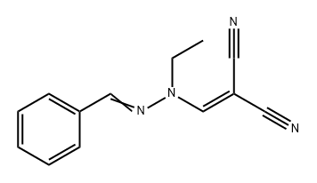 Propanedinitrile, 2-[[1-ethyl-2-(phenylmethylene)hydrazinyl]methylene]- Structure