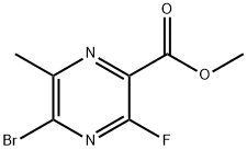 2-Pyrazinecarboxylic acid, 5-bromo-3-fluoro-6-methyl-, methyl ester Structure