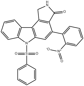 Pyrrolo[3,4-c]carbazol-3(2H)-one, 1,6-dihydro-4-(2-nitrophenyl)-6-(phenylsulfonyl)- Structure