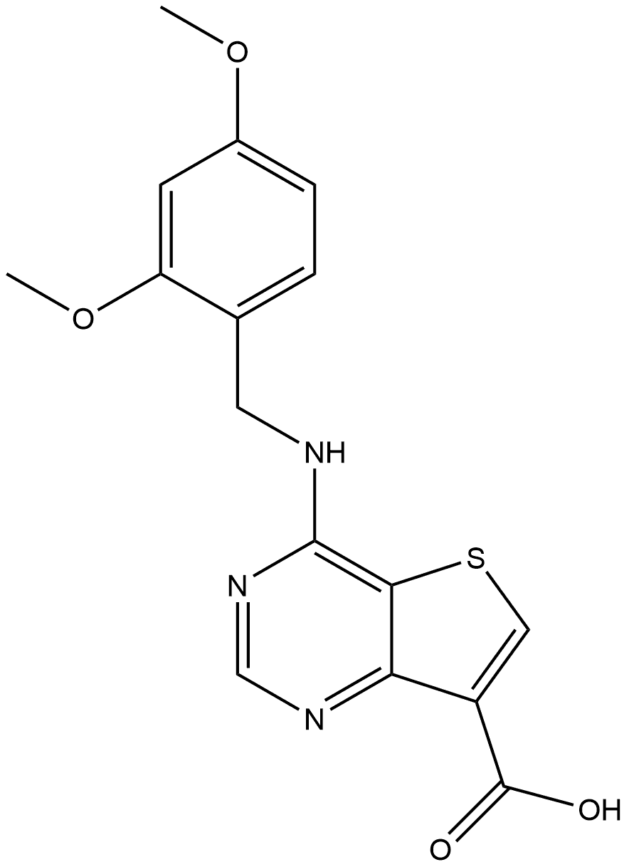 4-((2,4-Dimethoxybenzyl)amino)thieno[3,2-d]pyrimidine-7-carboxylic acid Structure