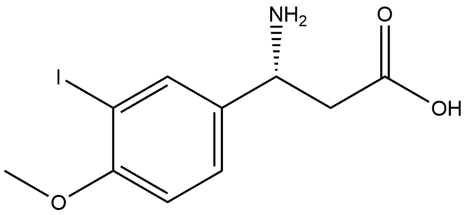 Benzenepropanoic acid, β-amino-3-iodo-4-methoxy-, (βR)- 구조식 이미지