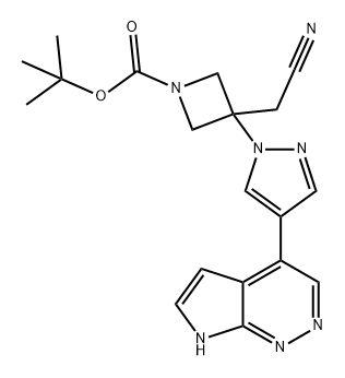 1-Azetidinecarboxylic acid, 3-(cyanomethyl)-3-[4-(7H-pyrrolo[2,3-c]pyridazin-4-yl)-1H-pyrazol-1-yl]-, 1,1-dimethylethyl ester Structure