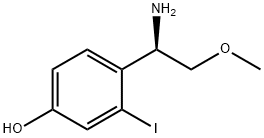 4-[(1R)-1-amino-2-methoxyethyl]-3-iodophenol 구조식 이미지