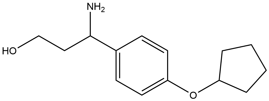 3-Amino-3-(4-cyclopentyloxyphenyl)propan-1-OL Structure