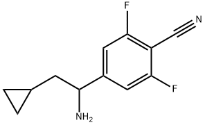 4-(1-Amino-2-cyclopropylethyl)-2,6-difluorobenzenecarbonitrile Structure