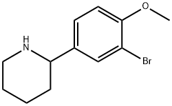 2-(3-bromo-4-methoxyphenyl)piperidine hydrogen chloride Structure