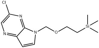 3-Chloro-5-((2-(trimethylsilyl)ethoxy)methyl)-5H-pyrrolo[2,3-b]pyrazine 구조식 이미지