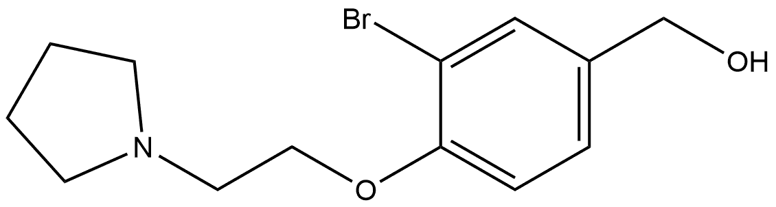 3-Bromo-4-[2-(1-pyrrolidinyl)ethoxy]benzenemethanol Structure