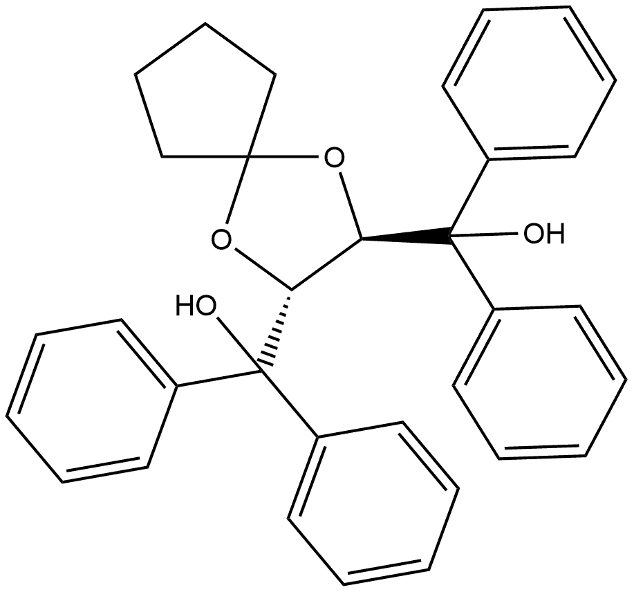 1,4-Dioxaspiro[4.4]nonane-2,3-dimethanol, α2,α2,α3,α3-tetraphenyl-, (2R,3R)- Structure