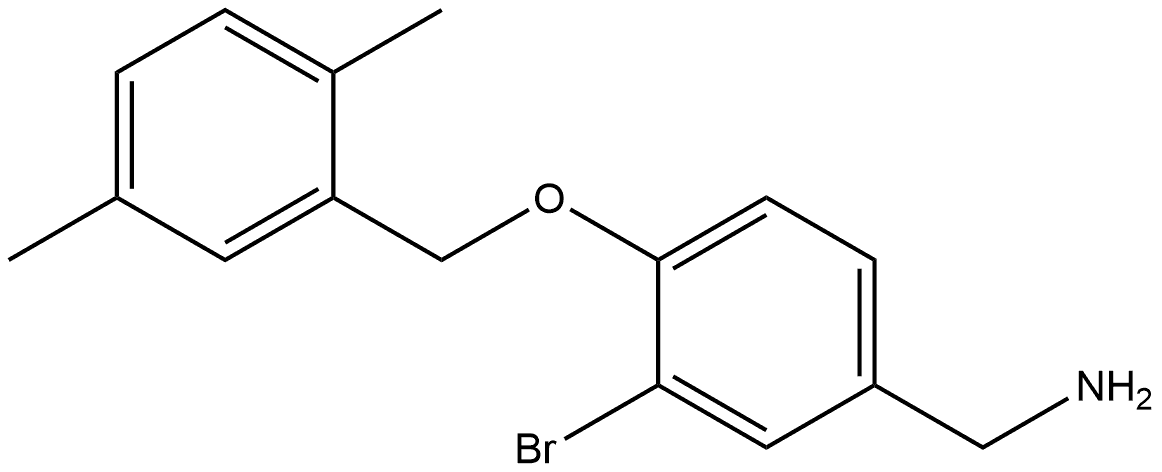 3-Bromo-4-[(2,5-dimethylphenyl)methoxy]benzenemethanamine Structure