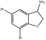 5,7-Dibromo-2,3-dihydro-1-benzofuran-3-amine Structure