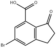 1H-Indene-4-carboxylic acid, 6-bromo-2,3-dihydro-3-oxo- 구조식 이미지