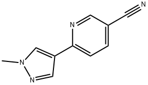 3-Pyridinecarbonitrile, 6-(1-methyl-1H-pyrazol-4-yl)- Structure