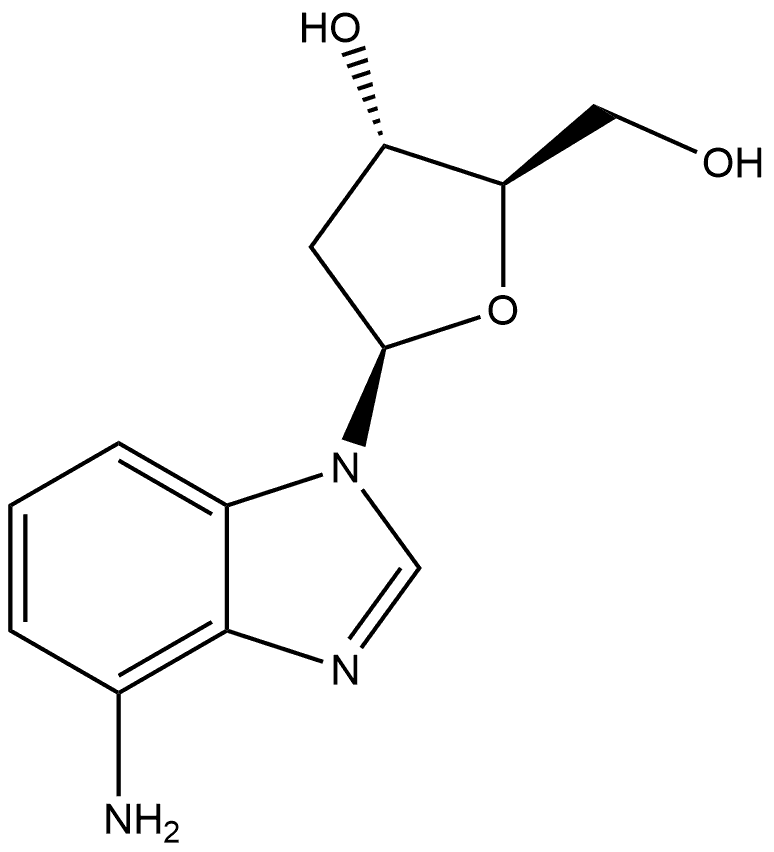 1H-Benzimidazol-4-amine, 1-(2-deoxy-β-D-erythro-pentofuranosyl)- Structure