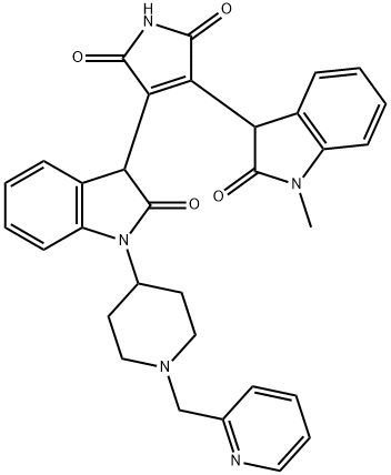 3-(2,3-Dihydro-1-methyl-2-oxo-1H-indol-3-yl)-4-[2,3-dihydro-2-oxo-1-[1-(2-pyridinylmethyl)-4-piperidinyl]-1H-indol-3-yl]-1H-pyrrole-2,5-dione Structure