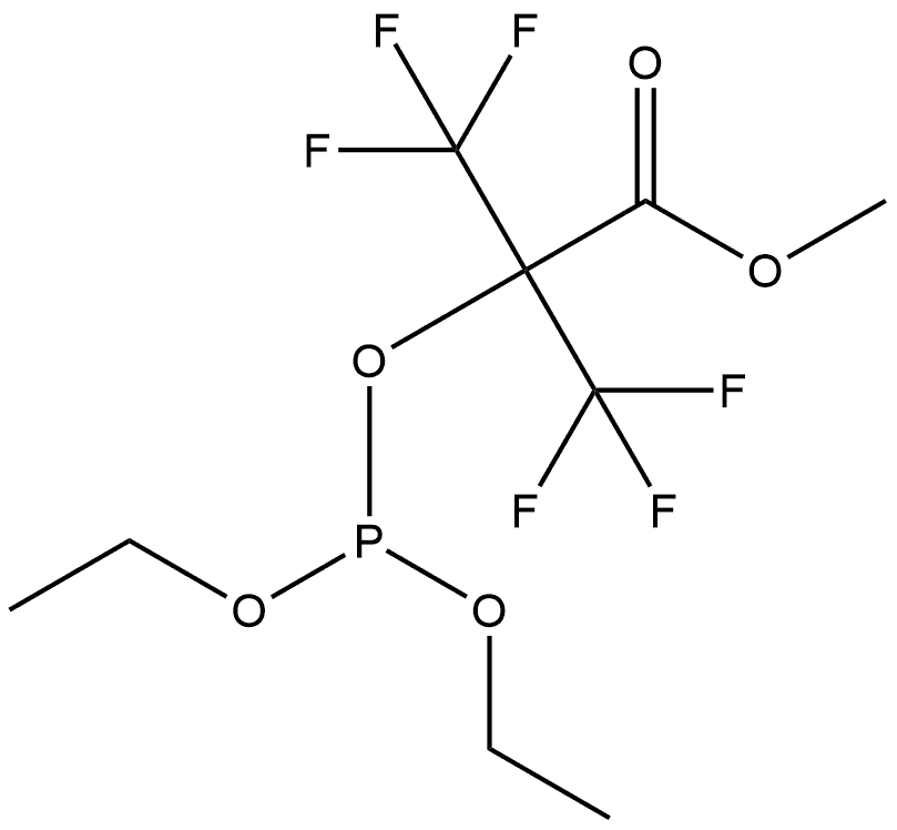 Methyl 2-[(diethoxyphosphino)oxy]-3,3,3-trifluoro-2-(trifluoromethyl)propanoate (ACI) Structure