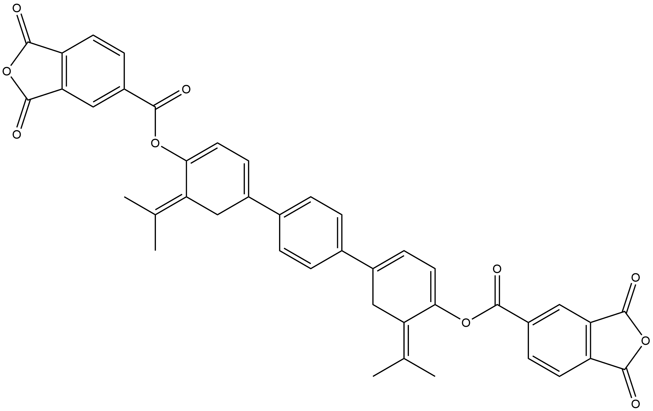 5-Isobenzofurancarboxylic acid, 1,3-dihydro-1,3-dioxo-, 1,4-phenylenebis[(1-methylethylidene)-4,1-phenylene] ester (9CI) Structure