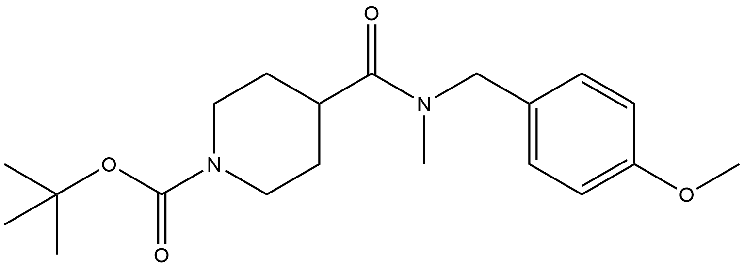 1-Piperidinecarboxylic acid, 4-[[[(4-methoxyphenyl)methyl]methylamino]carbonyl]-, 1,1-dimethylethyl ester Structure