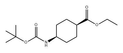 Cyclohexanecarboxylic acid, 4-[[(1,1-dimethylethoxy)carbonyl]amino]-, ethyl ester, cis- Structure