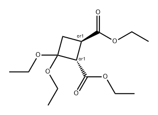 1,2-diethyl (1S,2R)-rel-3,3-diethoxycyclobutane-1,2-dicarboxylate Structure