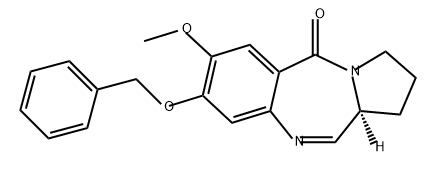 5H-Pyrrolo[2,1-c][1,4]benzodiazepin-5-one, 1,2,3,11a-tetrahydro-7-methoxy-8-(phenylmethoxy)-, (11aS)- 구조식 이미지