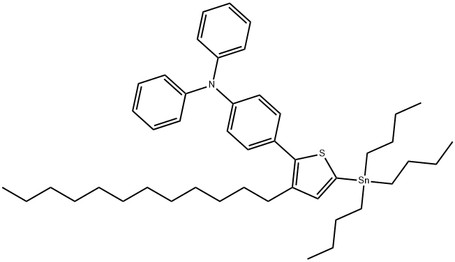 Benzenamine, 4-[3-dodecyl-5-(tributylstannyl)-2-thienyl]-N,N-diphenyl- Structure