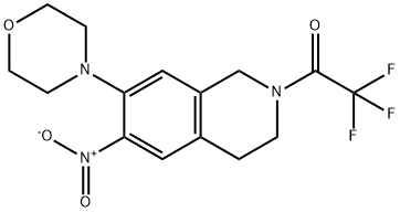 2,2,2-Trifluoro-1-(7-morpholino-6-nitro-3,4-dihydroisoquinolin-2(1H)-yl)ethanone 구조식 이미지