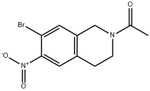 1-(7-Bromo-6-nitro-3,4-dihydroisoquinolin-2(1H)-yl)ethanone 구조식 이미지