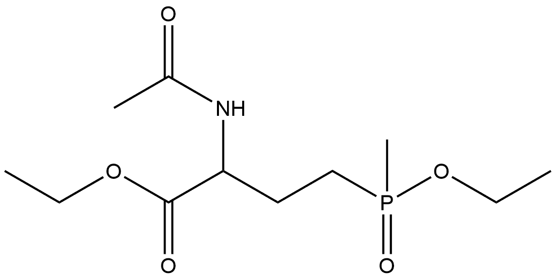 Butanoic acid, 2-(acetylamino)-4-(ethoxymethylphosphinyl)-, ethyl ester 구조식 이미지