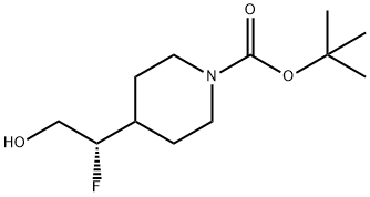 1-Piperidinecarboxylic acid, 4-[(1S)-1-fluoro-2-hydroxyethyl]-, 1,1-dimethylethyl ester 구조식 이미지