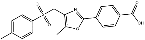 Benzoic acid, 4-[5-methyl-4-[[(4-methylphenyl)sulfonyl]methyl]-2-oxazolyl]- Structure